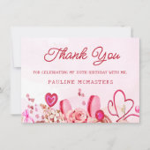 Carte 100e anniversaire rose rose Tourbillonnant Merci d (Devant)