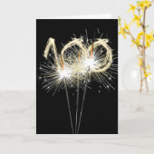 Carte 100e anniversaire Sparklers en noir (Fleur jaune)