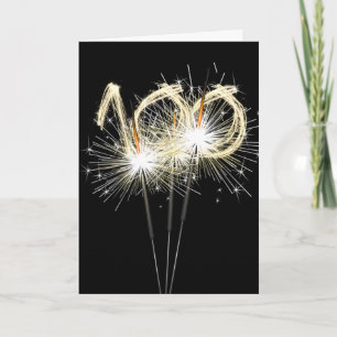 Carte 100e anniversaire Sparklers en noir