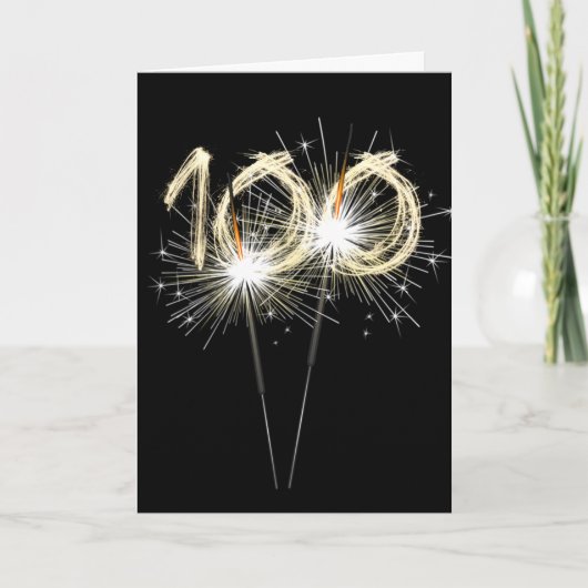 Carte 100e anniversaire Sparklers en noir (Devant)