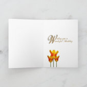 Carte 100e anniversaire, tulipes pleines de soleil (Intérieur)