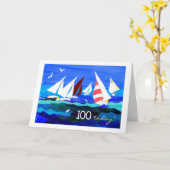 Carte 100e Anniversaire - Voile (Fleur jaune)