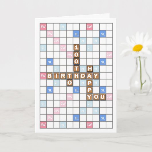 Carte 100e anniversaire, Word Game Board (Petite plante)