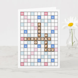 Carte 100e anniversaire, Word Game Board