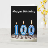 Carte 100e gâteau d'anniversaire (Fleur jaune)
