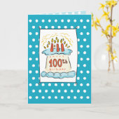 Carte 100e gâteau d'anniversaire (Fleur jaune)