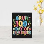 Carte 100e Jour De Garçons D'École (Fleur jaune)