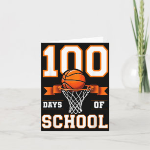 Carte 100e jour de l'école Basket-ball Enfants 100 jours