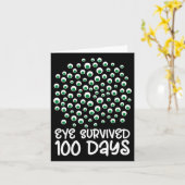 Carte 100e Jour De L'École Monster Googly Oeil Survécu 1 (Fleur jaune)
