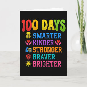 Carte 100e jour d'école enseignant enfants 100 jours d'é