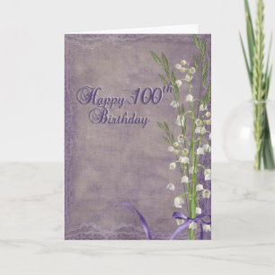 Carte 100ème anniversaire avec lis de la vallée