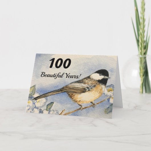 Carte 100ème Belle Année Charming Chickadee (Devant)