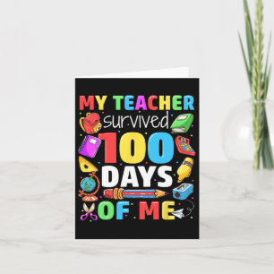 Carte 100ème Jour D'École Mon Professeur A Survécu 100 J