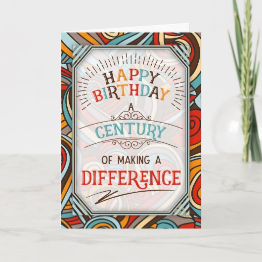 Carte 100th Birthday A Century of Making a Difference (Devant)