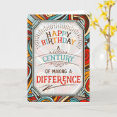 Carte 100th Birthday A Century of Making a Difference (Fleur jaune)