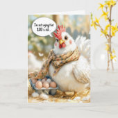 Carte 100th Birthday Hen With Eggs in Carton (Fleur jaune)