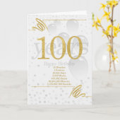 Carte 100th Birthday in Days Weeks Minutes with Name (Fleur jaune)