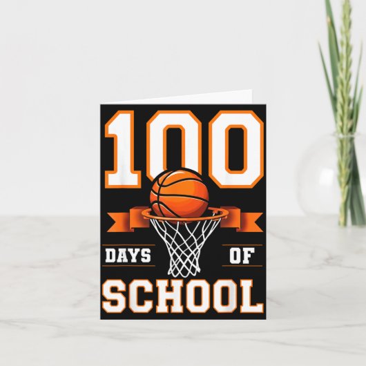 Carte 100th Day Of School Basketball Kids 100 Days Of Sc (Devant)