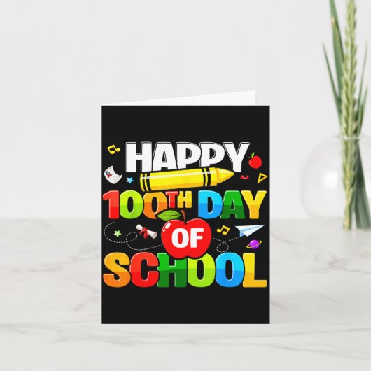 Carte 100th Day Of School Shirt For Teachers Kids Happy (Devant)