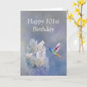 Carte 101 Jour d'anniversaire Jardin des colibris Fleurs (Fleur jaune)