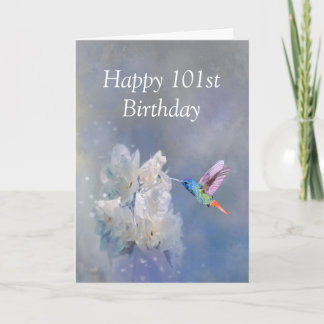 Carte 101 Jour d'anniversaire Jardin des colibris Fleurs