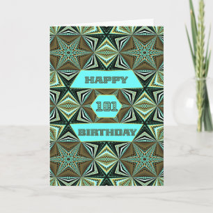 Carte 101e anniversaire avec Green Abstract Design