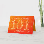 Carte 101e anniversaire - Nombres d'étoiles - âge rouge/ (Devant)