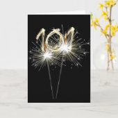 Carte 101e anniversaire Sparklers en noir (Fleur jaune)