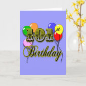 Carte 101st Anniversaire avec des ballons (Fleur jaune)