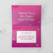 Carte 102e anniversaire - Nombre d'étoiles - rose - 102 (Intérieur)