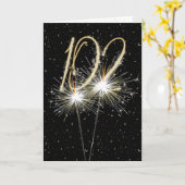 Carte 102e anniversaire Sparkler en noir (Fleur jaune)