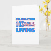 Carte 103 ans conception d'anniversaire (Fleur jaune)