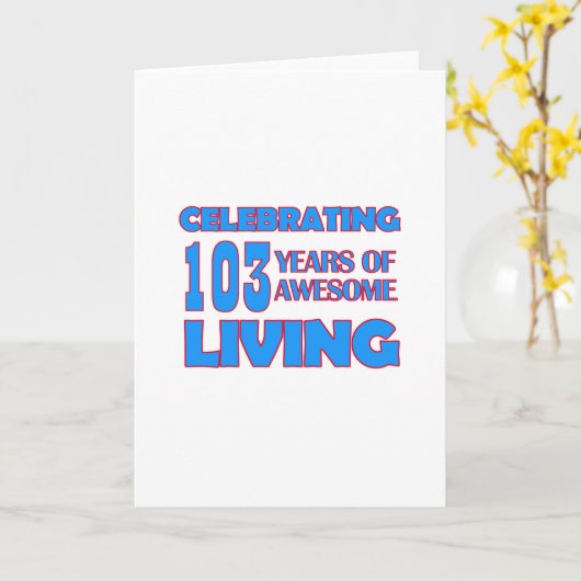 Carte 103 ans conception d'anniversaire (Fleur jaune)