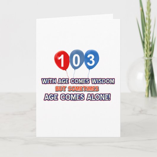Carte 103 ans de sagesse conception d'anniversaire (Devant)