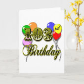 Carte 103e anniversaire avec ballons (Fleur jaune)