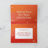 Carte 103e anniversaire - Nombre d'étoiles - Rouge - 103 (Intérieur)