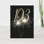 Carte 103e anniversaire Sparkler en noir (Devant)
