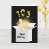 Carte 103e Ballons d'anniversaire en boîte blanche (Fleur jaune)