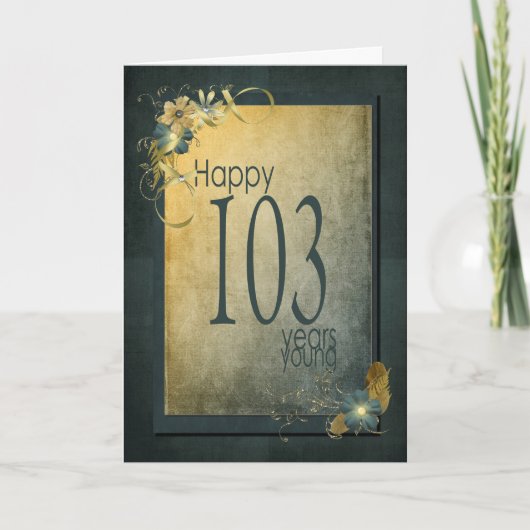 Carte 103e cadre vintage anniversaire (Devant)