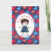 103ème Anniversaire Stick Girl and Daisies On Deni