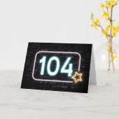 Carte 104e anniversaire néon Connexion mur de briques (Fleur jaune)