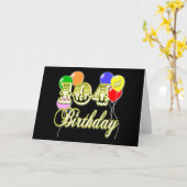 Carte 104th Anniversaire avec des ballons (Fleur jaune)
