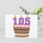 Carte 105 ans sur le gâteau d'anniversaire (Debout devant)