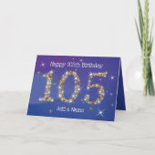 Carte 105e anniversaire - Nombre d'étoiles - Bleu - 105  (Devant)