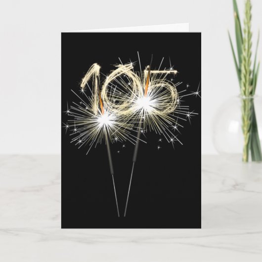 Carte 105e anniversaire Sparklers en noir (Devant)
