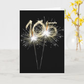 Carte 105e anniversaire Sparklers en noir (Fleur jaune)