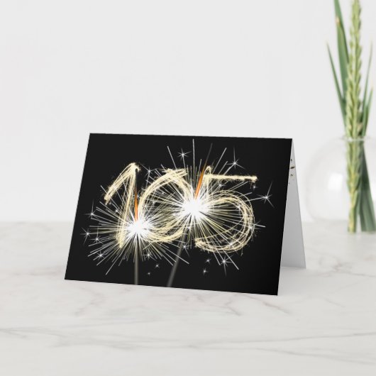Carte 105e anniversaire Sparklers en noir (Devant)