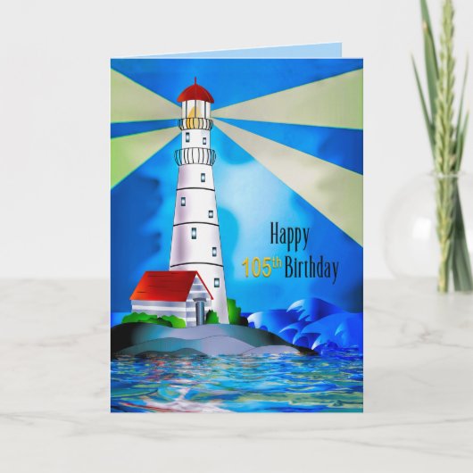 Carte 105e phare d'anniversaire de phare de lumière pour (Devant)