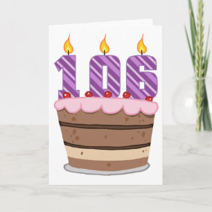 Carte 106 ans sur le gâteau d'anniversaire
