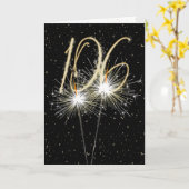 Carte 106e anniversaire Sparkler en noir (Fleur jaune)
